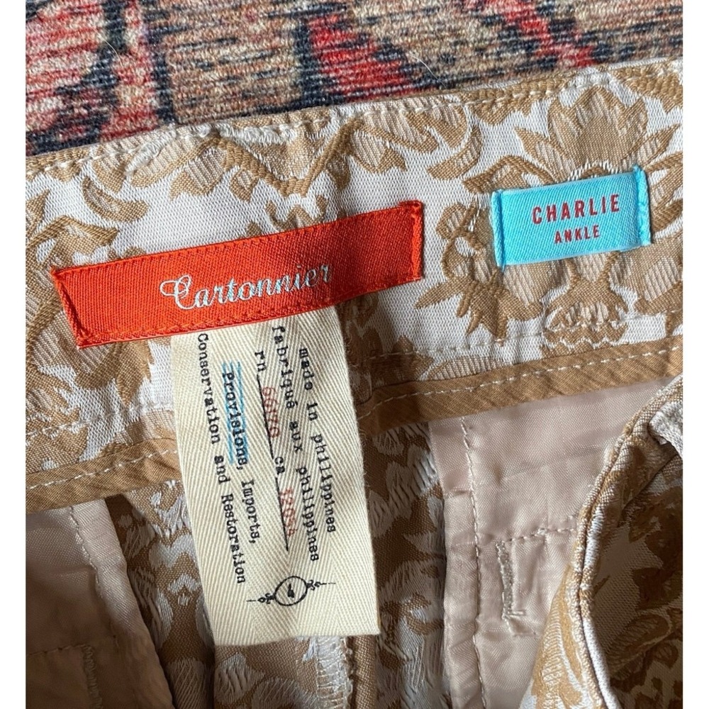 Womens Anthropologie damask cartonnier Charlie ankle straight leg trousers 4 - Picture 5 of 12